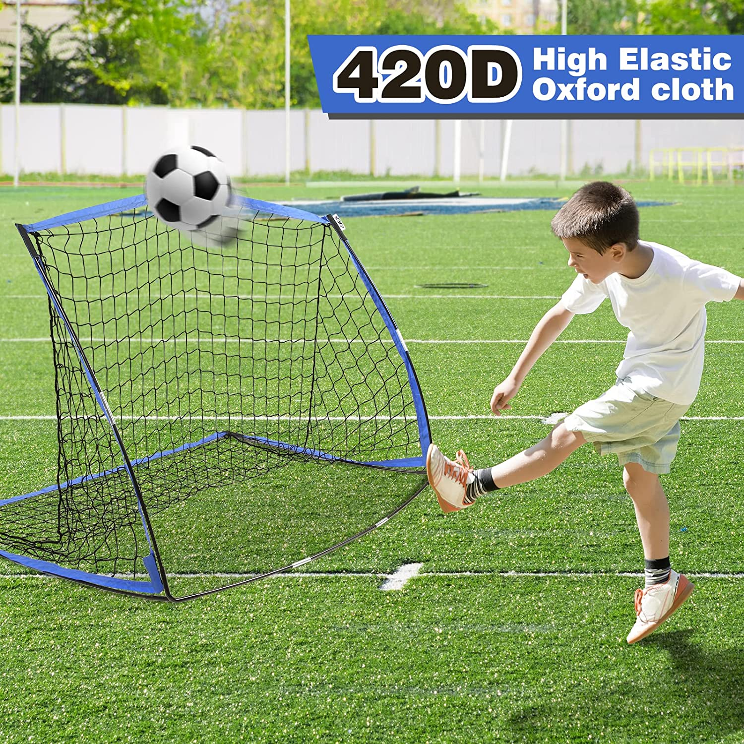 Soccer Goals for Backyard for Kids, Portable Soccer Nets Set, 2 Packs Pop up