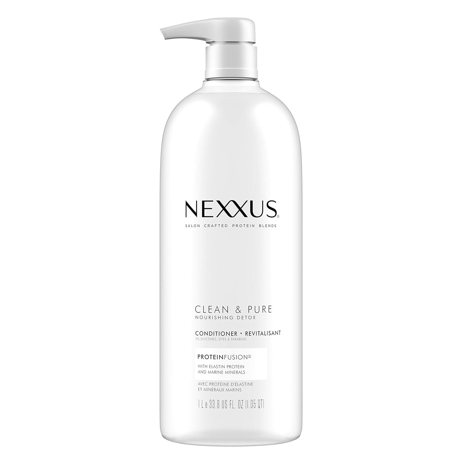 Nexxus Clean and Pure Conditioner, With ProteinFusion, Nourished Hair Care Silicone, Dye And Paraben Free 33.8 oz