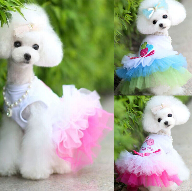 Dog Cat Bow Tutu Dress Sweet Princess Skirt Pet Puppy Party Apparel Clothes I