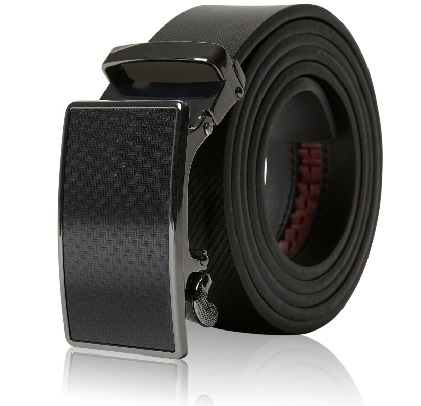 Genuine Leather Mens Ratchet Belt Belts For Men Adjustable Automatic Buckle